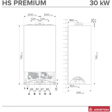 Centrala termica pe gaz in condensatie Ariston HS Premium 30 EU2 + kit
